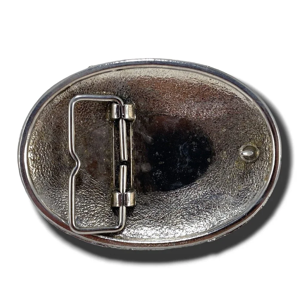 Belt Buckle Bean's Pipe Testing Co, Inc. Russell, Kansas Silver Color Oval Weste